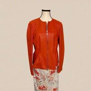 Basler orange faux soft leather jacket